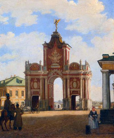 The Red Gate in Moscow, 1844 by Karl Fridrikh Petrovich Bodri