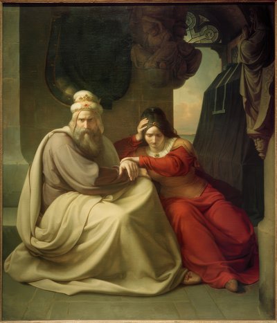 K.F. Lessing, The Mourning Royal Couple by Carl Friedrich Lessing