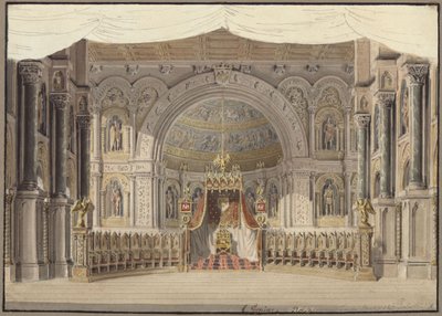 Agnes of Hohenstaufen. Opera by Gaspare Spontini. Design for the 1st Decoration. Imperial Hall by Karl Friedrich Schinkel