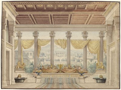 Alexander and Darius. Tragedy by Friedrich von Uechtritz. Design for the 4th Decoration. Open Hall by Karl Friedrich Schinkel