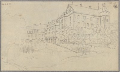 View of a Castle with Renaissance Gables in Silesia or Bohemia by Karl Friedrich Schinkel