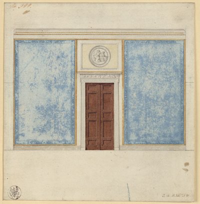 Berlin, Wilhelmstraße 102. Palace of Prince Albrecht of Prussia, Design for a Social Room by Karl Friedrich Schinkel