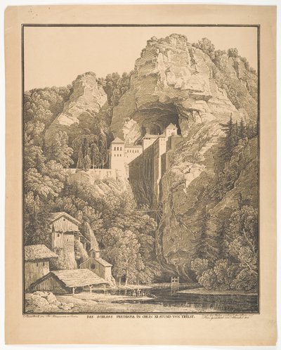 Predjama Castle in Crein XII Hours from Trieste by Karl Friedrich Schinkel