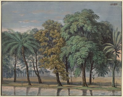 The Magic Flute. Opera by Wolfgang Amadeus Mozart. Design for the 6th Decoration. Forecourt of the Temple of Trials by Karl Friedrich Schinkel