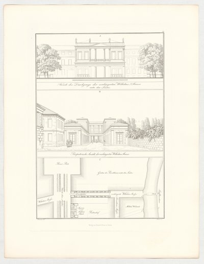 The Extended Wilhelmsstrasse, Plate 19 from the Series "Collection of Architectural Designs" by Karl Friedrich Schinkel