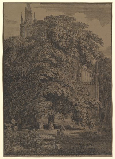 Gothic Church Hidden by a Tree, 1810 by Karl Friedrich Schinkel