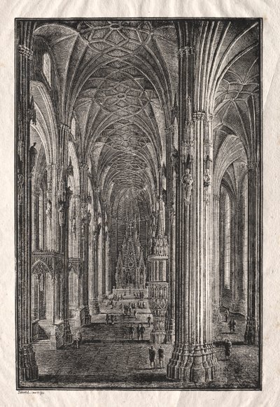 Interior of St. Stephens Cathedral in Vienna by Karl Friedrich Schinkel