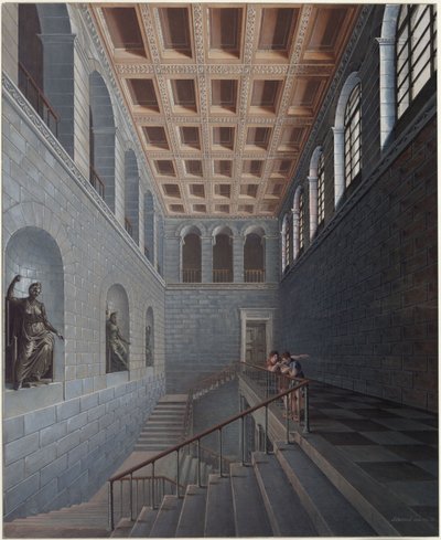 Köstritz. Castle. View of the Staircase by Karl Friedrich Schinkel