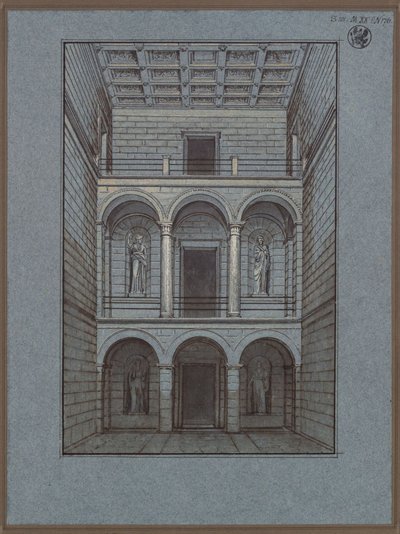 Köstritz. Castle. Vestibule, Entrance Side. View by Karl Friedrich Schinkel