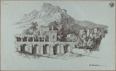 Landscape near Taormina with a Roman Era Retaining Wall by Karl Friedrich Schinkel