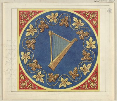 Medallion Design with Golden Harp by Karl Friedrich Schinkel