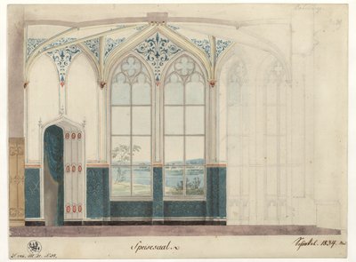 Potsdam. Babelsberg Palace. Dining Room. Wall Decoration by Karl Friedrich Schinkel