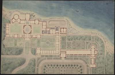 Reconstruction of the Villa Laurentina after Pliny by Karl Friedrich Schinkel