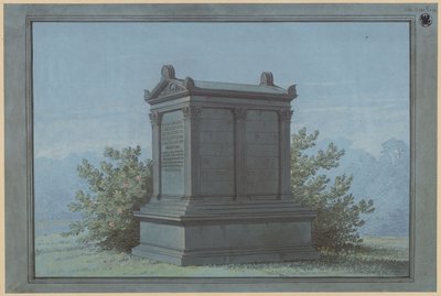 Sarcophagus in Temple Form / Białochowo, formerly Graudenz District, Marienwerder Region. Design for the Klinggräf Tomb Monument in the Form of a Small Temple with Corinthian Pilasters by Karl Friedrich Schinkel