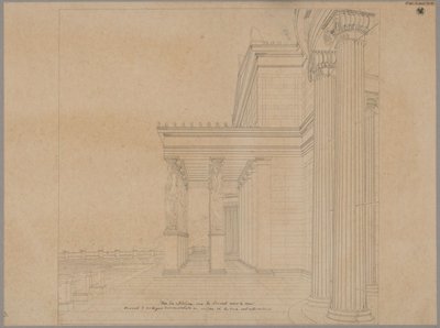 Orianda Castle in Crimea. Antique Design. Castle Terrace with Portico Facing the Sea by Karl Friedrich Schinkel