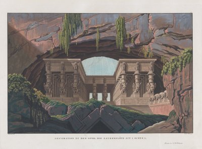 Stage Design for the Opera Die Zauberflöte by Wolfgang Amadeus Mozart by Karl Friedrich Schinkel
