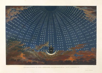 Stage Design for the Opera Die Zauberflöte by Wolfgang Amadeus Mozart by Karl Friedrich Schinkel