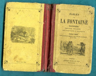 Cover of a book of the Fables de la Fontaine illustrated by Karl Girardet, Mame in Tours by Karl Girardet