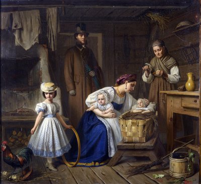 Wet Nurse Visited Her Sick Child by Karl Gottlieb Wenig
