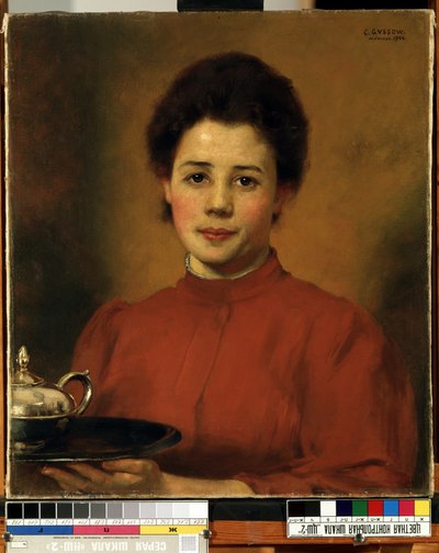 A Woman in Red by Karl Gussow