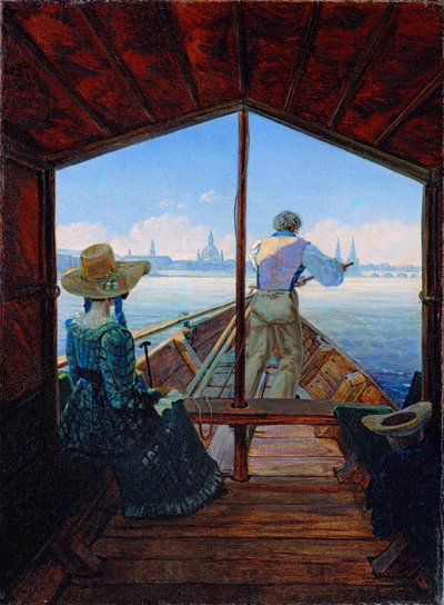 Barge Trip on the Elbe near Dresden (Morning on the Elbe) by Karl Gustav Carus
