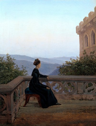 Woman on the Balcony by Karl Gustav Carus