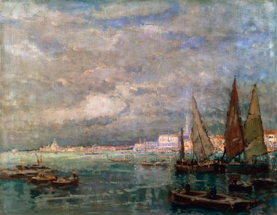 Landscape with Boats by Karl Hagemeister
