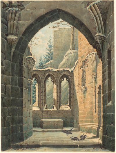 Ruins of the Oybin Monastery in Winter by Karl Heinrich Beichling