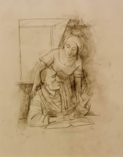 Paar am Fenster von Karl Hofer