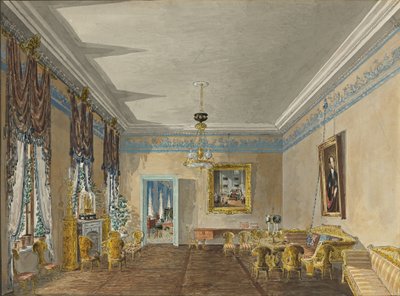 Drawing Room in the House of Princess Anna Gagarina in Petersburg, 1799 by Karl Ivanovich Kolmann