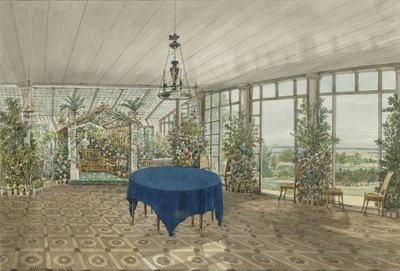 Winter Garden in the Pavlino Estate of Vielgorsky by Karl Ivanovich Kolmann