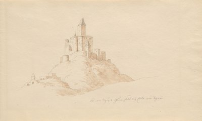 The Old Castle Gutenfeis at Caub on the Rhine by Karl Julius Von Leypold