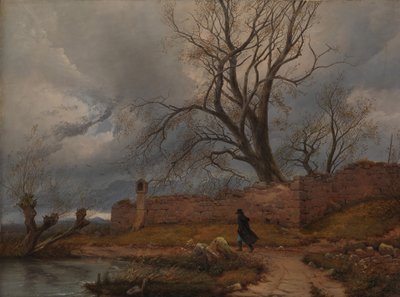 Wanderer in the Storm by Karl Julius Von Leypold
