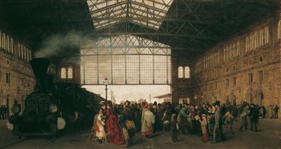 Arrival of a Train at Vienna Northwest Station by Karl Karger