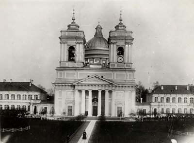 The Trinity Cathedral of the Saint Alexander Nevsky Lavra in Saint Petersburg by Karl Karlovich Bulla