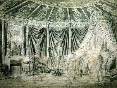 The bedroom of the Empress Josephine at Rueil-Malmaison by Karl Loeillot Hartwig