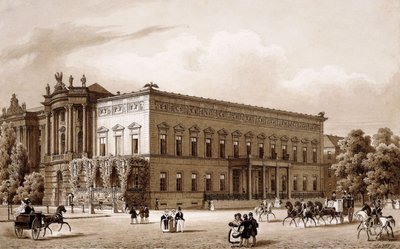 Unter den Linden, Berlin. The Palace of Prince Wilhelm and the Royal Library Overlooking the Platz am Opernhaus by Karl Loeillot Hartwig