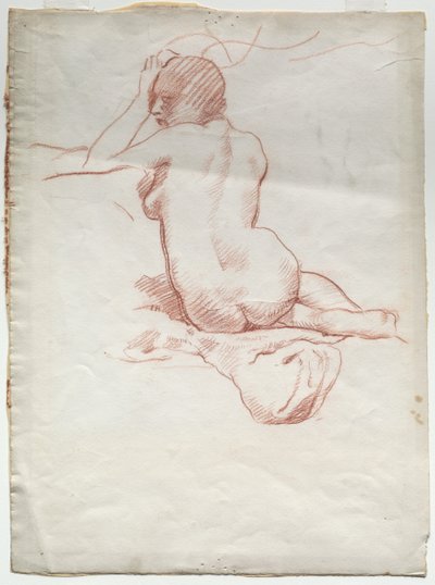 Seated Female Nude from the Rear by Karl Ludwig Bernhard Buchhorn