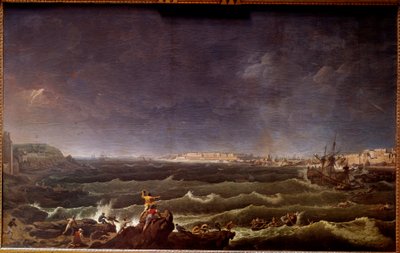 Tempete en rade de Saint Malo by Karl Ludwig Hackert