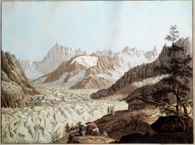 View of the Sea of Ice of Mount Avert near Chamonix in the Alps by Karl Ludwig Hackert