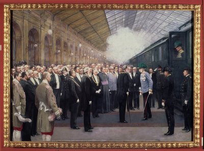 Reception of Emperor Franz Joseph I of Austria at the State Railway Station by Karl Maria Schuster