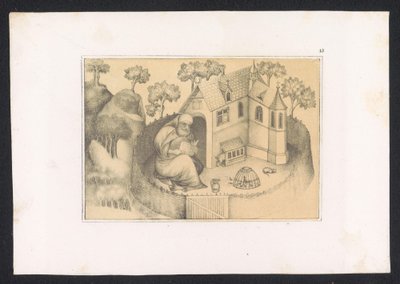 Saint Anthony Reading in the Garden (series title: Designs and Studies of a Dutch Master from the 15th Century) by Karl Palzow