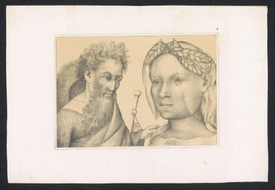 James the Greater and Woman (series title: Designs and Studies of a Netherlandish Master from the 15th Century. After the Originals Preserved in the Royal Library in Berlin) by Karl Palzow