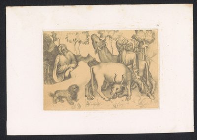 Paul of Thebes Observes Man with Two Oxen by Karl Palzow