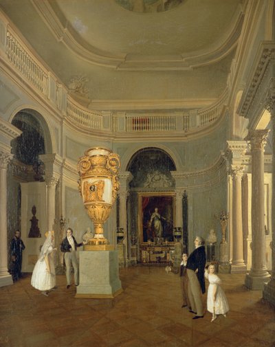 The Oval Hall of the Old Hermitage, St Petersburg by Karl Pavlovich Beggrov
