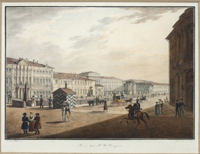 View of the Moika Embankment near the Police Bridge by Karl Pavlovich Beggrov