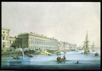 View of the Palace Embankment in St Petersburg by Karl Pavlovich Beggrov