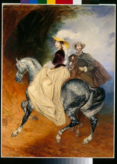 The Riders: Portraits of Eugene Mussard and His Wife Emilie by Karl Pavlovich Bryullov