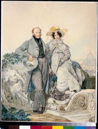 Portrait of Grigory Nikanorovich and Varvara Alexeyevna Olenin by Karl Pavlovich Bryullov