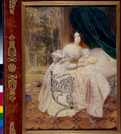 Portrait of Maria Buteneva with Daughter Maria by Karl Pavlovich Bryullov